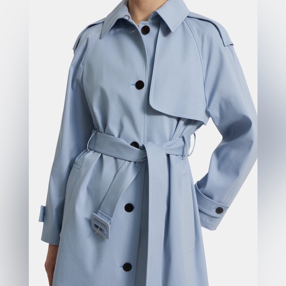 NWT $695 Theory Belted Trench Coat in Blue - Picture 3 of 8